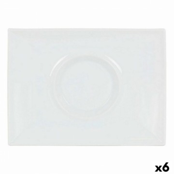 Плоская тарелка Inde Gourmet Фарфор Белый 29,5 x 22 x 3 cm (6 штук)