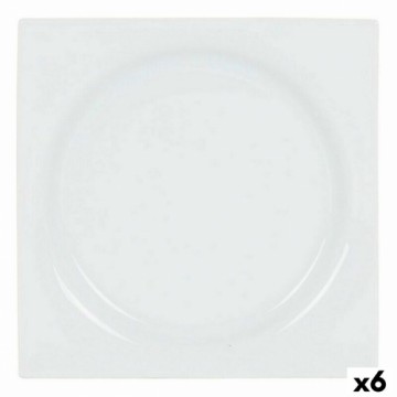 Блюдо для десертов Inde Zen Фарфор Белый 18 x 18 x 2,5 cm (6 штук)
