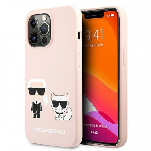 Karl Lagerfeld KLHMP13XSSKCI iPhone 13 Pro Max 6,7" hardcase jasnorÃ³Å¼owy|light pink Silicone Ikonik Karl & Choupette Magsafe image 2