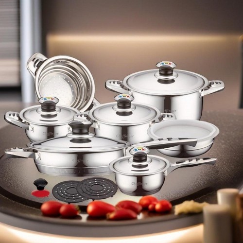 Cheffinger CF-1600S: 16 Pieces Stainless Steel (Inox) Cookware Set image 2
