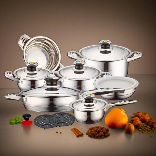 Cheffinger CF-1600S: 16 Pieces Stainless Steel (Inox) Cookware Set image 4