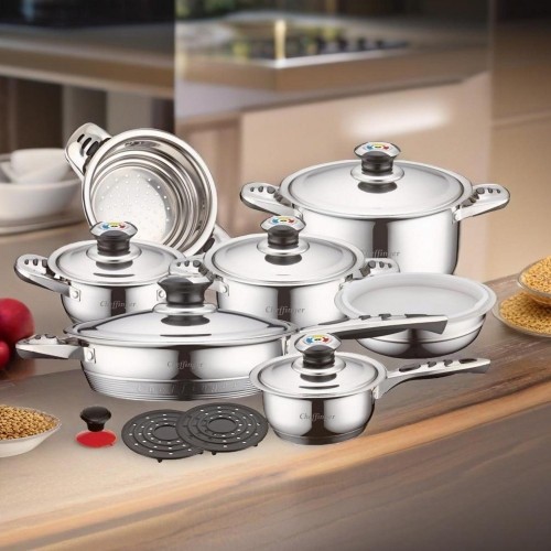 Cheffinger CF-1600S: 16 Pieces Stainless Steel (Inox) Cookware Set image 5