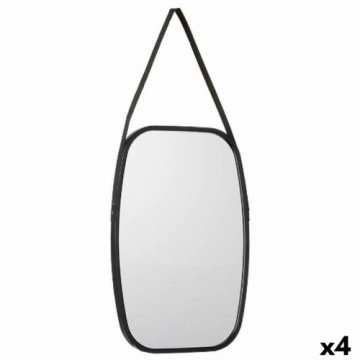 Gift Decor Sienas spogulis Melns Stikls Mākslīga Āda 43 x 65 x 3 cm (4 gb.)
