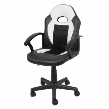 Biroja krēsls LUKA 57x54.5xH89-99cm melns/balts