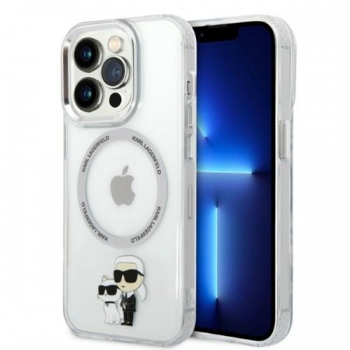 Karl Lagerfeld MagSafe Compatible Case IML Karl and Choupette NFT for iPhone 14 Pro Transparent image 1
