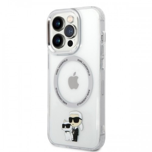 Karl Lagerfeld MagSafe Compatible Case IML Karl and Choupette NFT for iPhone 14 Pro Transparent image 2