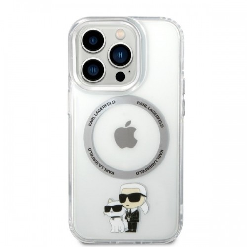 Karl Lagerfeld MagSafe Compatible Case IML Karl and Choupette NFT for iPhone 14 Pro Transparent image 3