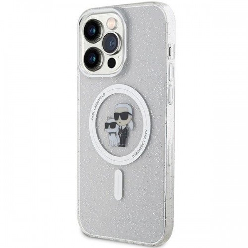 Karl Lagerfeld Karl&Choupette Glitter MagSafe Back Case Aizsargapvalks Priekš Apple iPhone 15 Pro Max image 2