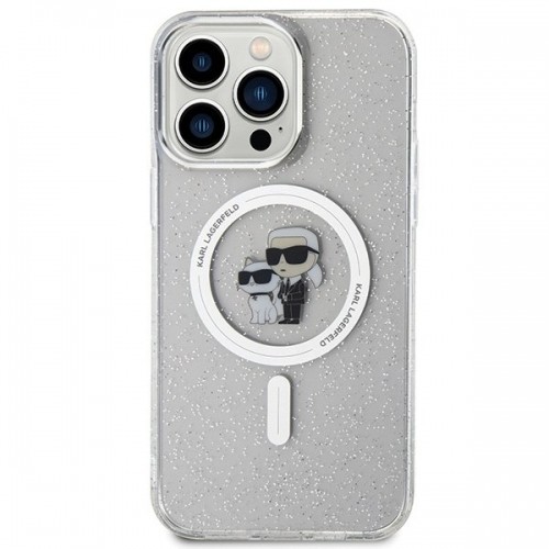Karl Lagerfeld Karl&Choupette Glitter MagSafe Back Case Aizsargapvalks Priekš Apple iPhone 15 Pro Max image 3