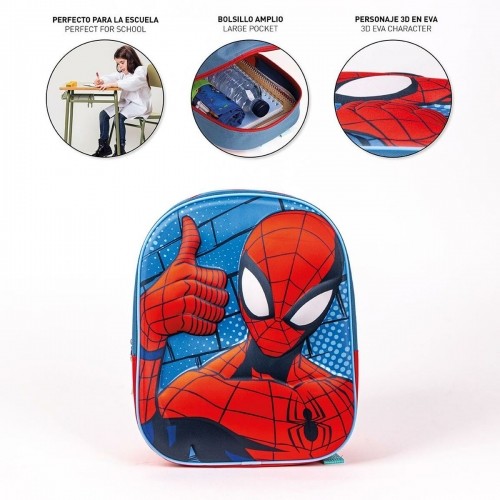 3D Bērnu soma Spider-Man Sarkans Zils 25 x 31 x 10 cm image 3