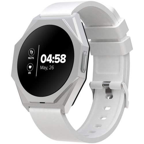 CANYON Otto SW-86, Smart watch Realtek 8762DK LCD 1.3'' LTPS 360X360px, G+F 1+gesture 192KB Li-ion polymer battery 3.7v 280mAh,Silver aluminum alloy case middle frame+plastic bottom case+white silicone strap+silver strap buckle host:45.4*42.4*9.6mm S image 2