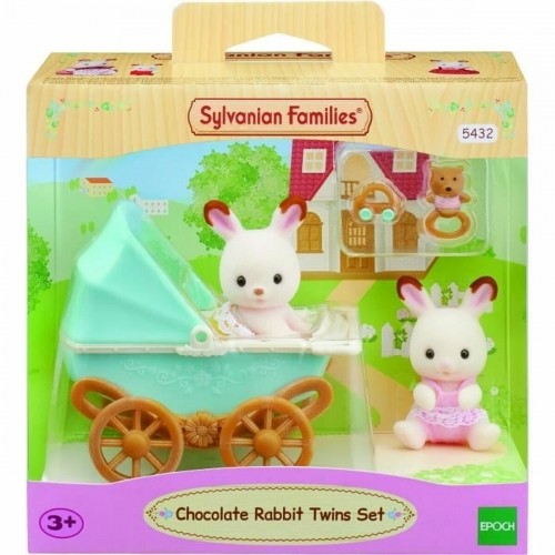 Playset Sylvanian Families Chocolate Bunny Twins and Double Stroller image 1