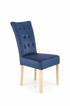 Halmar VERMONT chair, honey oak / dark blue Monolith 77