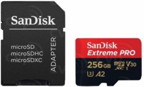 Sandisk MicroSDXC 256GB + SD Adapteris Atmiņas karte image 1