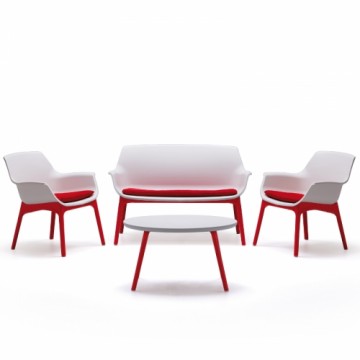 Bica Dārza mēbeļu komplekts Luxor Lounge Set balts/sarkans