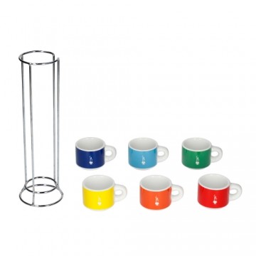 Set of 6 Espresso Cups with Stand Bialetti TAZZ110 Multicolor