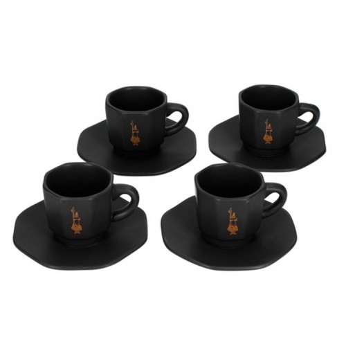 Octagonal Espresso Cups Set of 4 Bialetti Perfetto Moka, black image 1