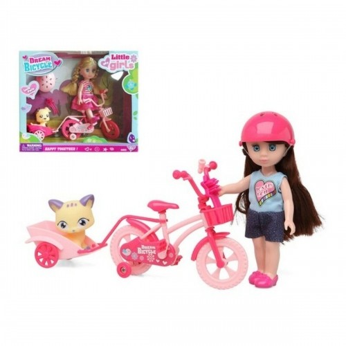 Bigbuy Fun Кукла с питомцем Dream Bicycle Розовый image 1
