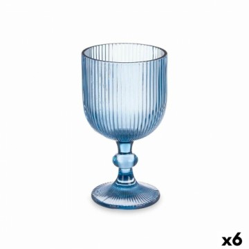 Vivalto Vīnaglāze Strīpas Zils Stikls 370 ml (6 gb.)
