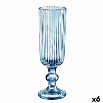 Vivalto Šampanieša glāze Strīpas Zils Stikls 160 ml (6 gb.)