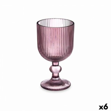 Vivalto Vīna glāze Strīpas Rozā Stikls 260 ml (6 gb.)