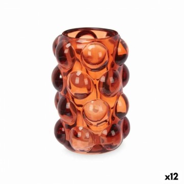 Gift Decor Подсвечник микросферы Оранжевый Стеклянный 8,4 x 12,5 x 8,4 cm (12 штук)