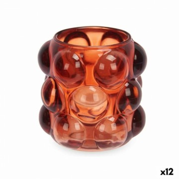 Gift Decor Подсвечник микросферы Оранжевый Стеклянный 8,4 x 9 x 8,4 cm (12 штук)