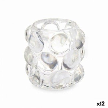 Gift Decor Svečturis Mikropērles Caurspīdīgs Stikls 8,4 x 9 x 8,4 cm (12 gb.)