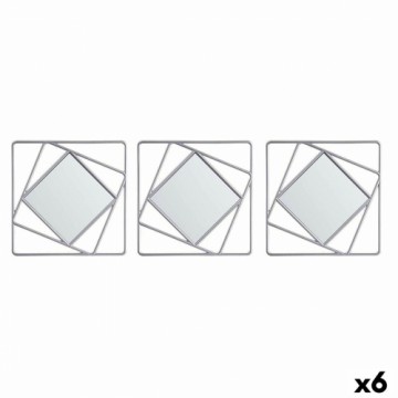 Gift Decor Spoguļu Komplekts Kvadrāta Abstrakts Sudrabains polipropilēns 78 x 26 x 2,5 cm (6 gb.)