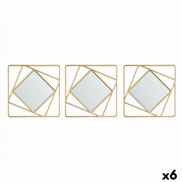 Gift Decor Spoguļu Komplekts Kvadrāta Abstrakts Bronza polipropilēns 78 x 26 x 2,5 cm (6 gb.)