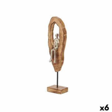 Gift Decor Dekoratīvās figūriņas Sēžu Sudrabains Metāls 10 x 41,5 x 7,5 cm (6 gb.)