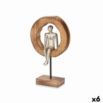 Gift Decor Декоративная фигура Сидя Серебристый Металл 15,5 x 27 x 8 cm (6 штук)