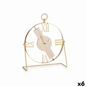 Gift Decor Настольные часы Чёрный Металл Деревянный MDF 21 x 27 x 7 cm (6 штук)