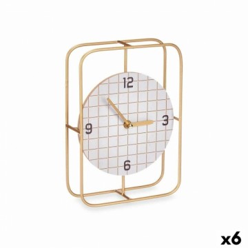 Gift Decor Настольные часы В клетку Чёрный Металл Деревянный MDF 18,5 x 25,5 x 6 cm (6 штук)