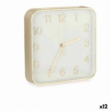 Gift Decor Настенное часы Квадратный Позолоченный Cтекло Пластик 19 x 19 x 3,5 cm (12 штук)