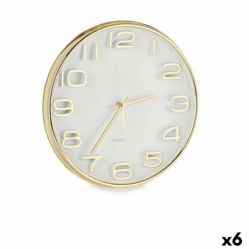 Gift Decor Настенное часы Квадратный Круглый Позолоченный Cтекло Пластик 33 x 33 x 5,5 cm (6 штук) image 1