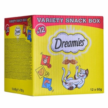 Snack for Cats Dreamies Variety 12 x 60 g Cālis Laša krāsas Siers