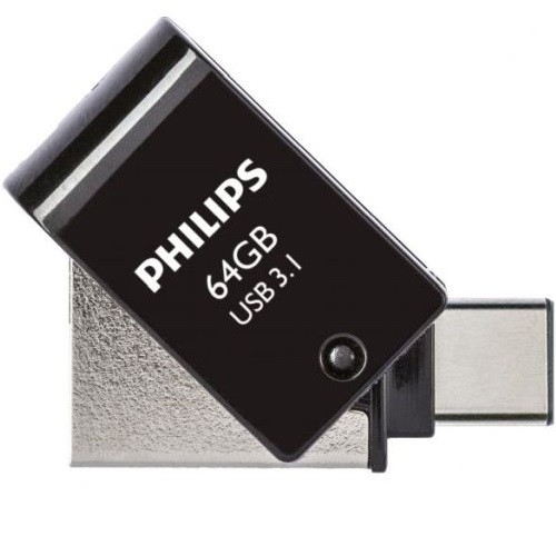 PHILIPS USB 3.1 / USB-C Flash Drive Midnight black 64GB image 1