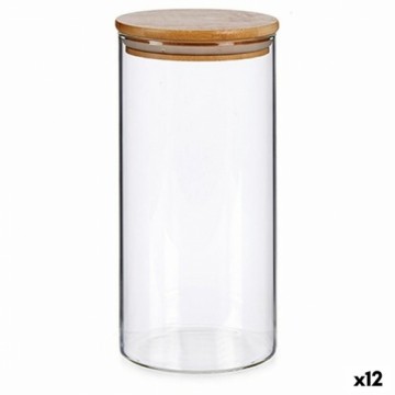 Vivalto Skārdene Brūns Caurspīdīgs Bambuss Borosilikāta glāze 1,4 L 10,3 x 21 x 10,3 cm (12 gb.)