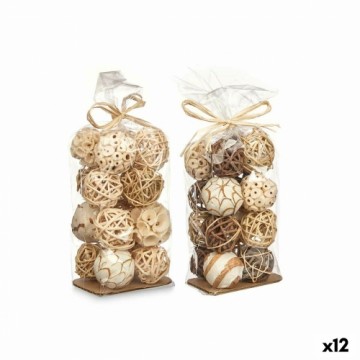 Gift Decor Set of Decorative Balls Balts Brūns (12 gb.)