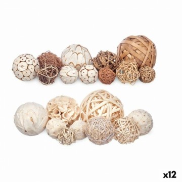 Gift Decor Set of Decorative Balls Balts Brūns (12 gb.)
