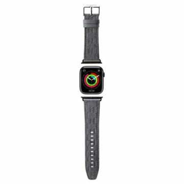 Karl Lagerfeld Pasek KLAWMSAKLHPG Apple Watch 38|40|41mm srebrny|silver strap Saffiano Monogram