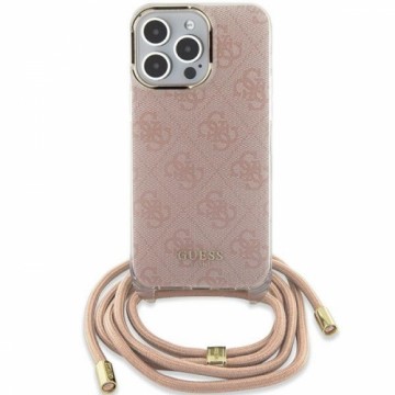 Guess GUHCP15SHC4SEP iPhone 15 | 14 | 13 6.1" różowy|pink hardcase Crossbody Cord 4G Print