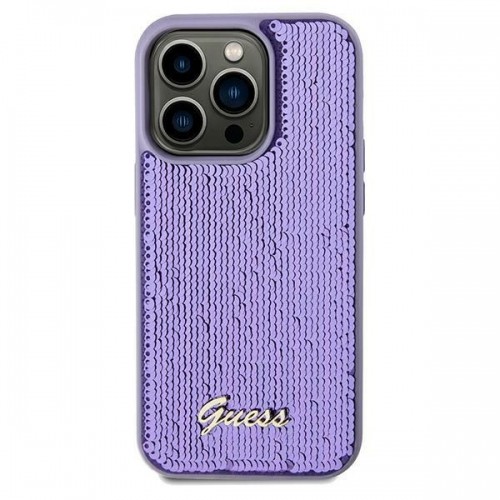 Guess GUHCN61PSFDGSU iPhone 11 | Xr 6.1" fioletowy|purple hardcase Sequin Script Metal image 1