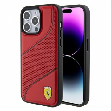 Ferrari FEHCP15XPWAR iPhone 15 Pro Max 6.7" czerwony|red hardcase Perforated Waves Metal Logo