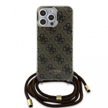 Guess IML 4G Printed Crossbody Case for iPhone 15 Pro Brown