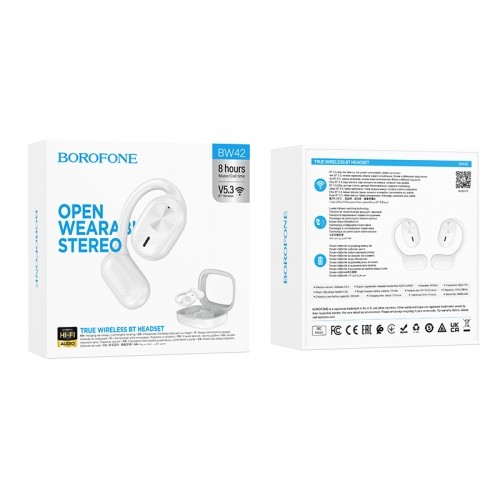 OEM Borofone TWS Bluetooth Earphones BW42 Nieve White image 4