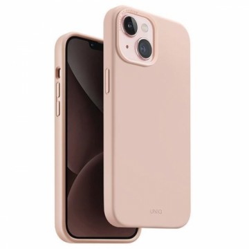 UNIQ etui Lino Hue iPhone 15 6.1" Magclick Charging różowy|blush pink