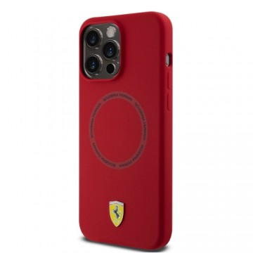 Ferrari Silicone Scuderia MagSafe Case for iPhone 15 Pro Max Red