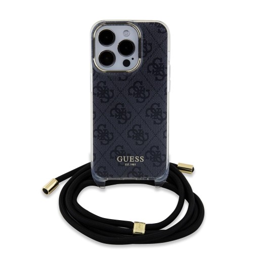 Guess IML 4G Printed Crossbody Case for iPhone 15 Pro Black image 1